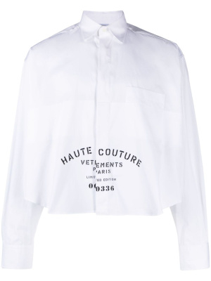 

Logo-print cropped shirt, VETEMENTS Logo-print cropped shirt