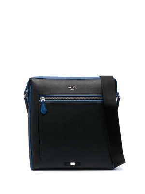 

Logo-plaque leather messenger bag, Bally Logo-plaque leather messenger bag