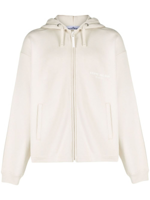 

Logo-print panelled zip-up hoodie, Stone Island Logo-print panelled zip-up hoodie