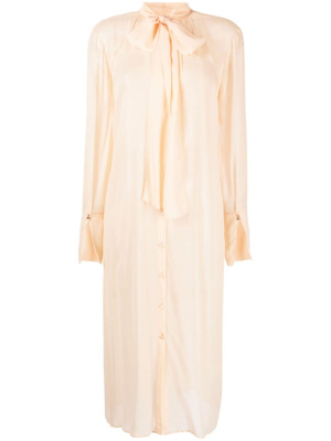 

Semi-sheer buttoned shirt dress, Patrizia Pepe Semi-sheer buttoned shirt dress