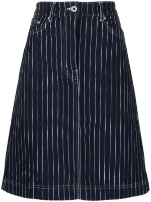 

Rinse striped denim A-line skirt, Kenzo Rinse striped denim A-line skirt