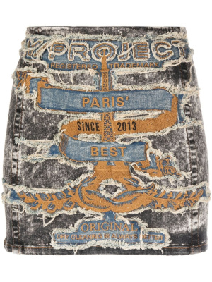 

Paris' Best denim mini skirt, Y/Project Paris' Best denim mini skirt