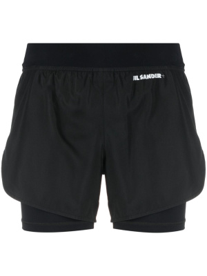 

Logo-print layered shorts, Jil Sander Logo-print layered shorts