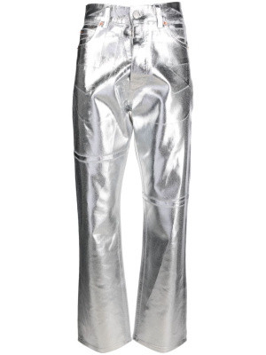 

Panelled metallic straight-leg jeans, MM6 Maison Margiela Panelled metallic straight-leg jeans