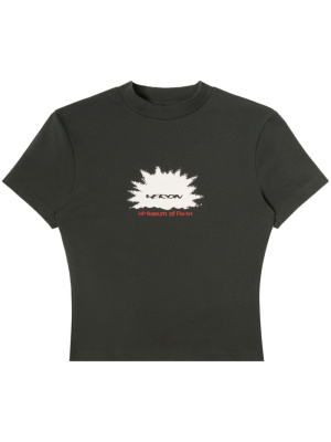 

Logo-print cropped T-shirt, Heron Preston Logo-print cropped T-shirt