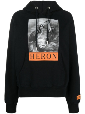 

Photograph-print drawstring hoodie, Heron Preston Photograph-print drawstring hoodie