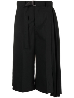 

Pleat-detail belted shorts, Sacai Pleat-detail belted shorts