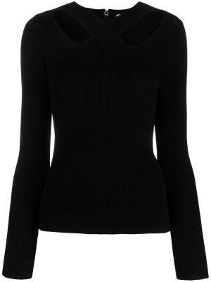 

Crossover-strap ribbed-knit jumper, Michael Michael Kors Crossover-strap ribbed-knit jumper