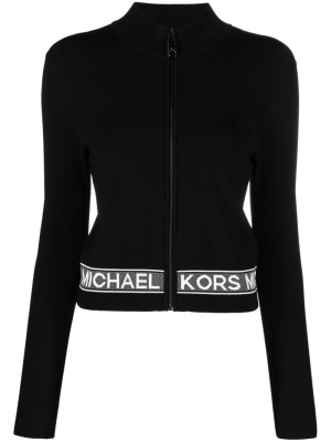 

Logo-tape zip-up cardigan, Michael Michael Kors Logo-tape zip-up cardigan