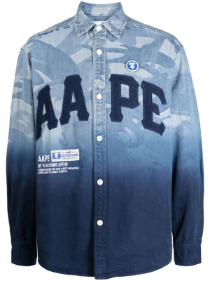 

Logo-patch cotton shirt, AAPE BY *A BATHING APE® Logo-patch cotton shirt