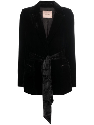 

Velvet-effect tied-waist jacket, TWINSET Velvet-effect tied-waist jacket