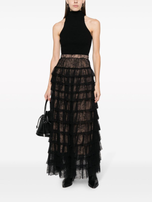 

Ruffled Chantilly-lace maxi skirt, TWINSET Ruffled Chantilly-lace maxi skirt