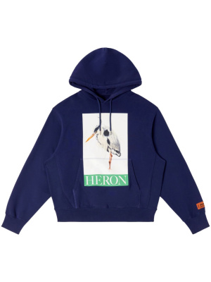 

Illustration-print logo-patch hoodie, Heron Preston Illustration-print logo-patch hoodie