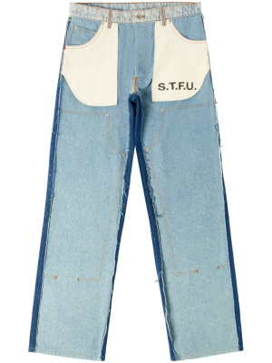 

Logo-patch two-tone design jeans, Heron Preston Logo-patch two-tone design jeans