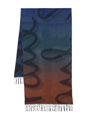 

Gradient-effect fringed scarf, Paul Smith Gradient-effect fringed scarf