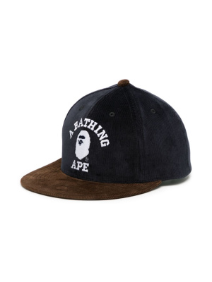 

Logo-embroidered flat-peak cap, A BATHING APE® Logo-embroidered flat-peak cap