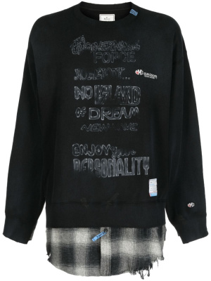 

Raw-cut distressed cotton sweatshirt, Maison Mihara Yasuhiro Raw-cut distressed cotton sweatshirt