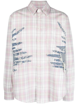 

Whisker-embroidered check shirt, Y/Project Whisker-embroidered check shirt