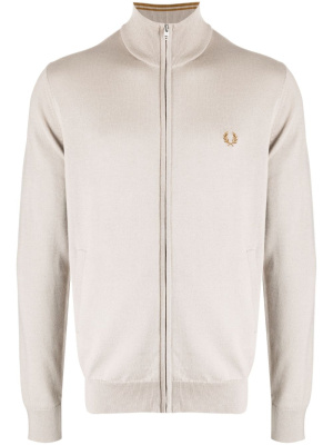 

Logo-embroidered zip-up cardigan, Fred Perry Logo-embroidered zip-up cardigan