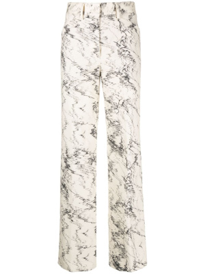 

Abstract-pattern flared stretch-cotton trousers, Paul Smith Abstract-pattern flared stretch-cotton trousers
