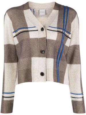 

Checked wool-blend cardigan, Paul Smith Checked wool-blend cardigan