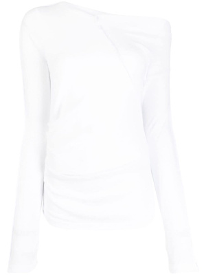 

Asymmetric-neck cotton top, Helmut Lang Asymmetric-neck cotton top