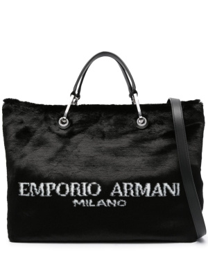 

Faux-fur logo tote bag, Emporio Armani Faux-fur logo tote bag