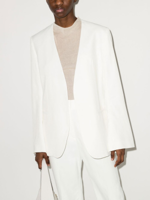 

Collarless single-breasted blazer, TOTEME Collarless single-breasted blazer