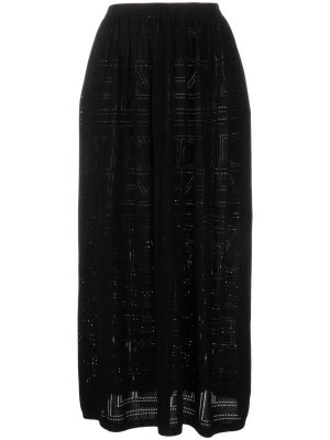 

Perforated logo-detail midi skirt, TOTEME Perforated logo-detail midi skirt