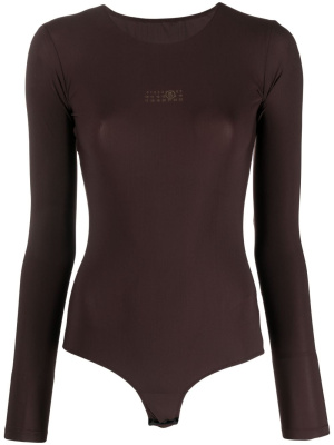 

Numbers-logo long-sleeve bodysuit, MM6 Maison Margiela Numbers-logo long-sleeve bodysuit