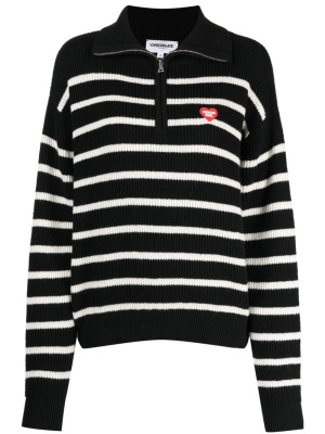 

Stripe-pattern half-zip jumper, CHOCOOLATE Stripe-pattern half-zip jumper