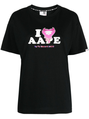 

Logo-print cotton T-shirt, AAPE BY *A BATHING APE® Logo-print cotton T-shirt