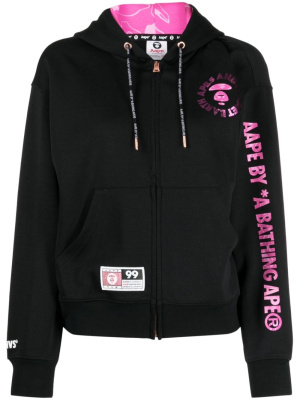 

Logo-print zip-up hoodie, AAPE BY *A BATHING APE® Logo-print zip-up hoodie