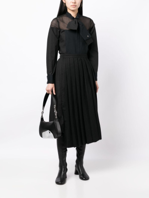 

Pinstripe asymmetric pleated skirt, Sacai Pinstripe asymmetric pleated skirt