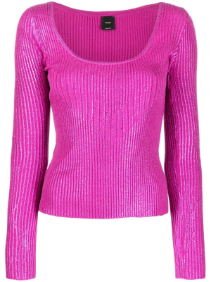 

Laminated-effect ribbed-knit jumper, PINKO Laminated-effect ribbed-knit jumper