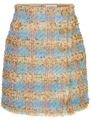 

Tweed check-pattern A-line skirt, Nina Ricci Tweed check-pattern A-line skirt