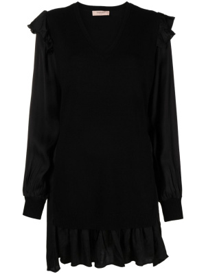 

Ruffled long-sleeve minidress, TWINSET Ruffled long-sleeve minidress