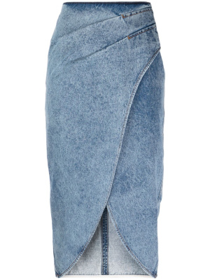 

Acid-wash wrapped denim skirt, IRO Acid-wash wrapped denim skirt