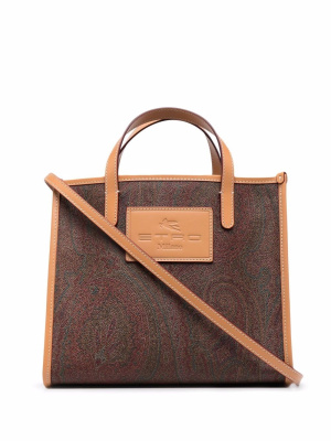 

Mini paisley-print logo-stamp tote bag, ETRO Mini paisley-print logo-stamp tote bag