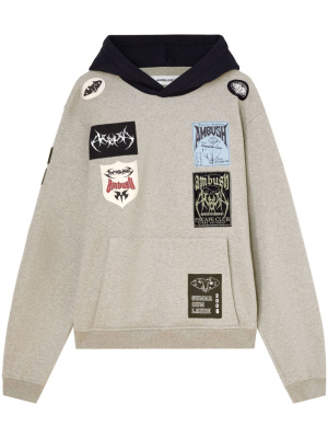 

Logo-patchwork cotton hoodie, AMBUSH Logo-patchwork cotton hoodie