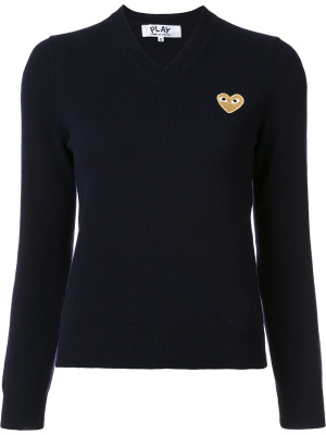 

Heart v-neck jumper, Comme Des Garçons Play Heart v-neck jumper