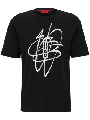 

Graffiti logo-print cotton T-shirt, HUGO Graffiti logo-print cotton T-shirt