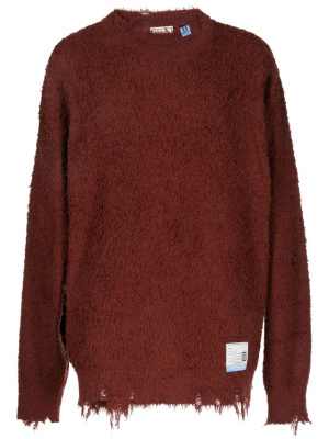 

Logo-patch brushed cotton jumper, Maison Mihara Yasuhiro Logo-patch brushed cotton jumper