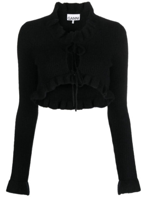 

Drawstring-fastening cropped bolero, GANNI Drawstring-fastening cropped bolero
