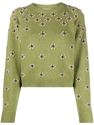 

Floral-embroidered wool jumper, Kenzo Floral-embroidered wool jumper