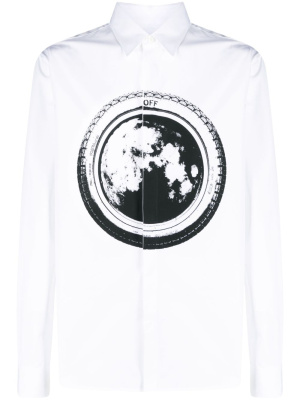 

Moon-print cotton shirt, Off-White Moon-print cotton shirt
