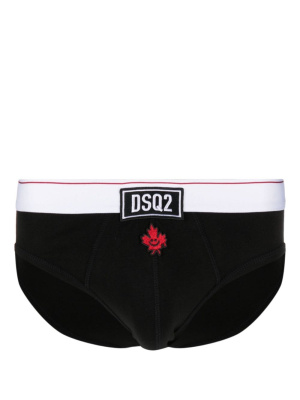 

Logo-patch striped briefs, Dsquared2 Logo-patch striped briefs
