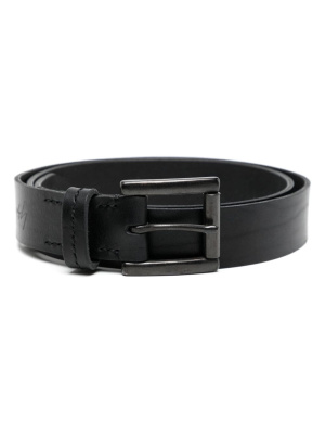 

Logo-debossed leather belt, Yohji Yamamoto Logo-debossed leather belt