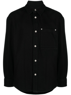 

Logo-embroidered cotton shirt, Wooyoungmi Logo-embroidered cotton shirt