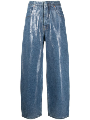 

Glossy-finish wide-leg jeans, MM6 Maison Margiela Glossy-finish wide-leg jeans